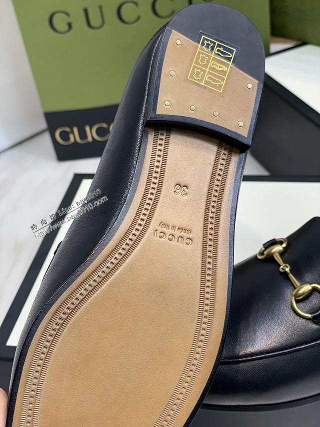 gucci女士羊皮鞋單鞋 馬銜扣單鞋系列 古馳2020春夏專櫃新款休閒皮鞋 dx2900